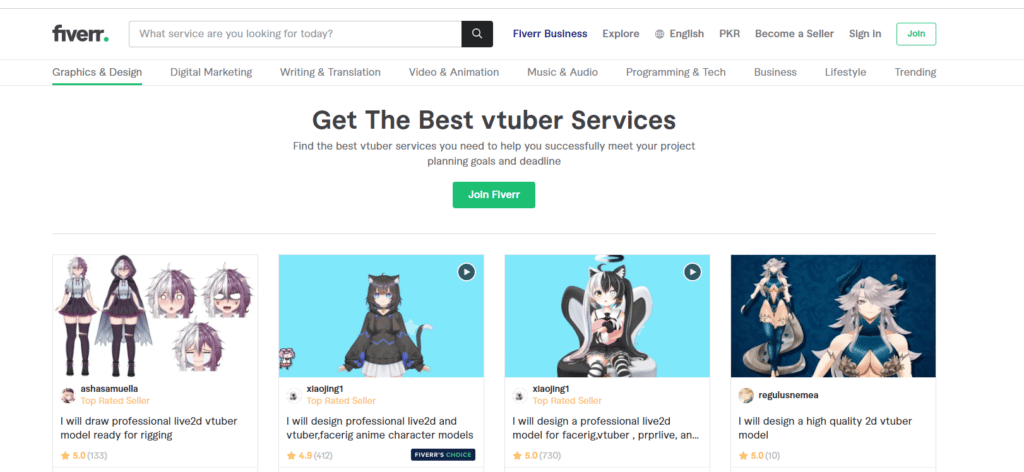 Hire a professional artist for VTuber model through fiver