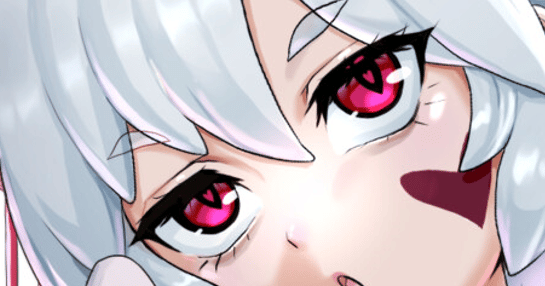 Pink Dragon VTuber eyes with heart pupils