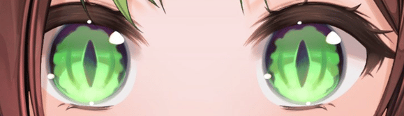Green round-shaped eyes