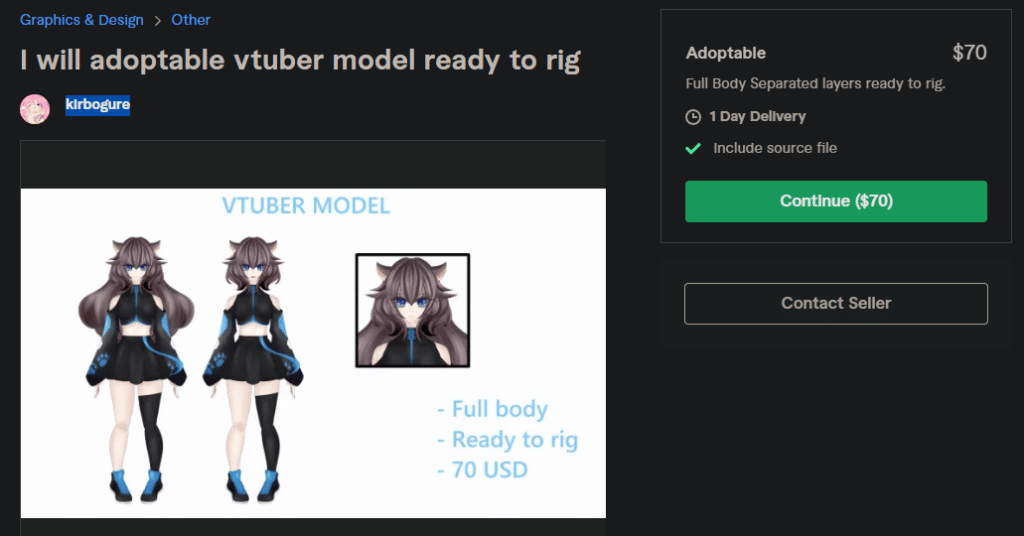 Adoptable VTuber Model ready to rig