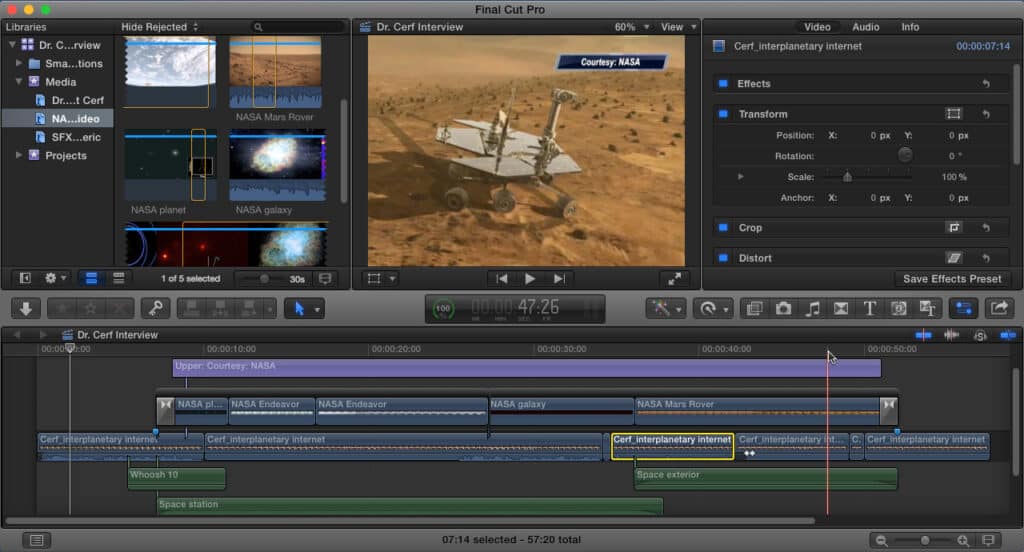 Final Cut Pro interface