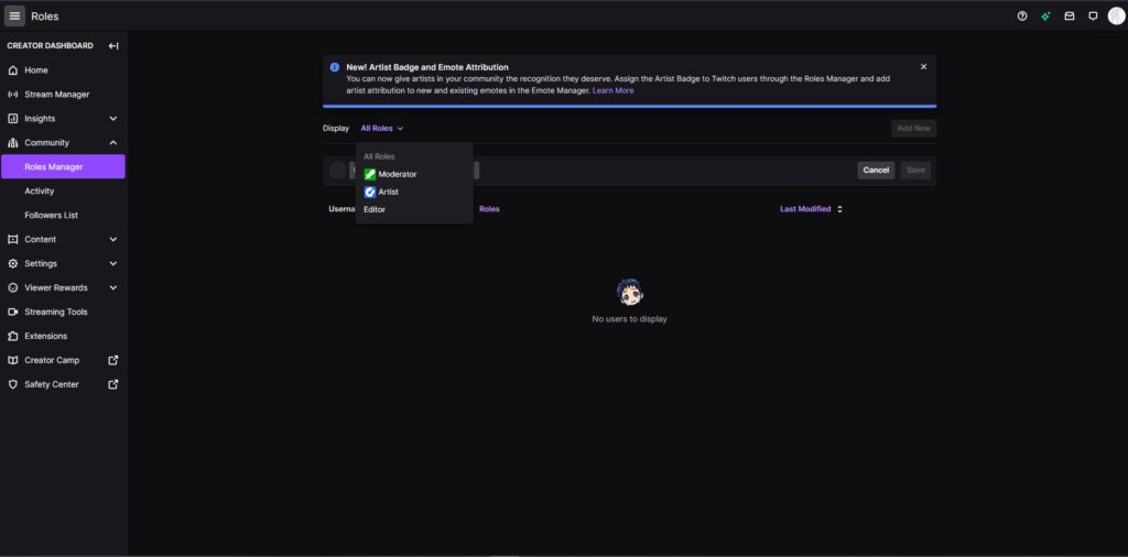 Setting up moderators on Twitch