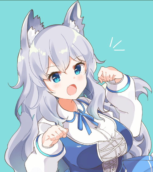 Lumi, the white-haired wolf VTuber