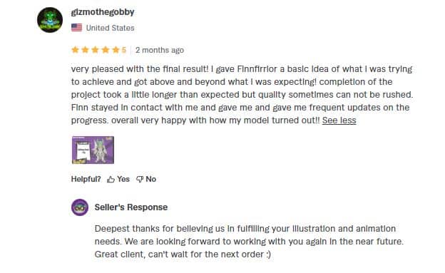 Finn's reviews on Fiverr