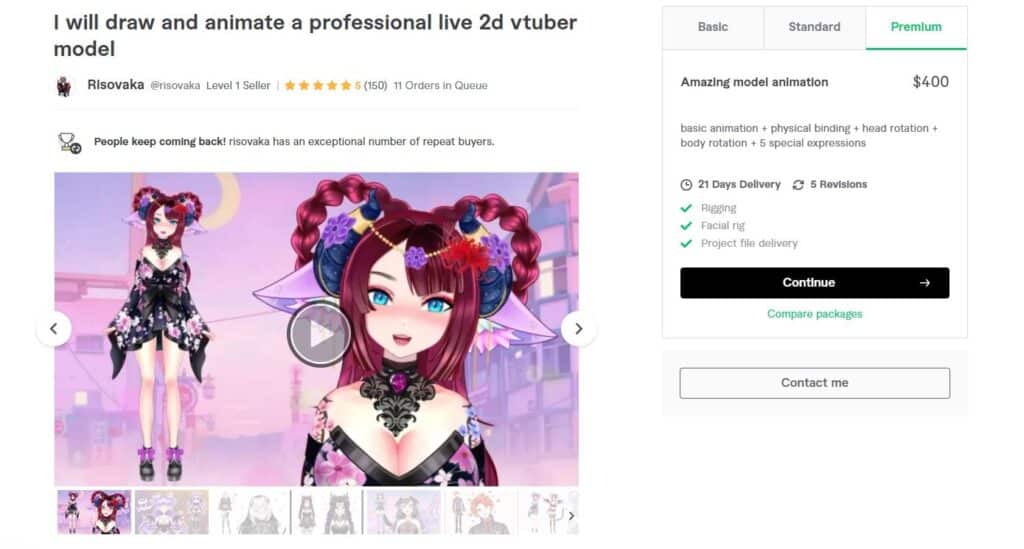 Risovaka VTuber commission gig