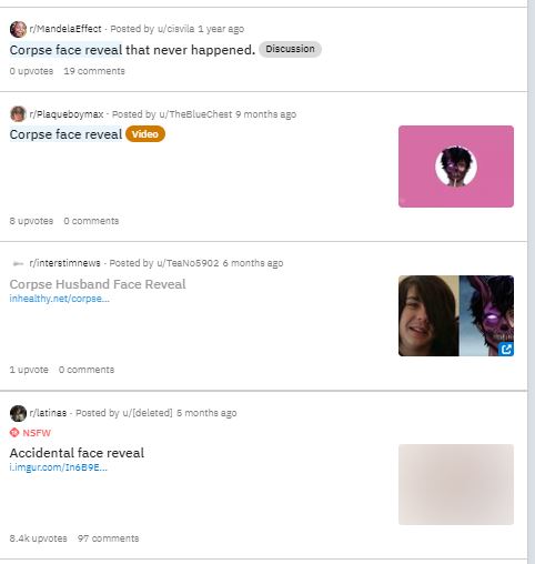 Corpse's Face Reveal Reddit