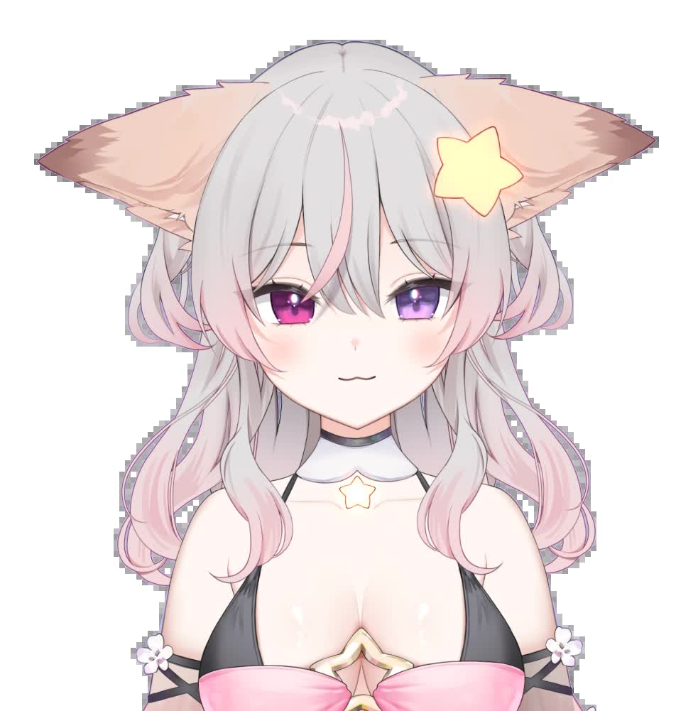 Anny VTuber blonde foxgirl portrait with her forehead star