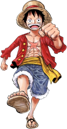 Monkey D Luffy shouting in One Piece, home of the King of the Pirates anime quote