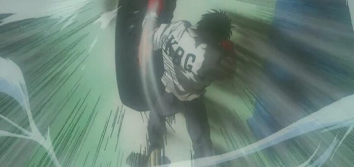 Ippo Makunouchi throwing a punch in the Hajime no Ippo boxing anime
