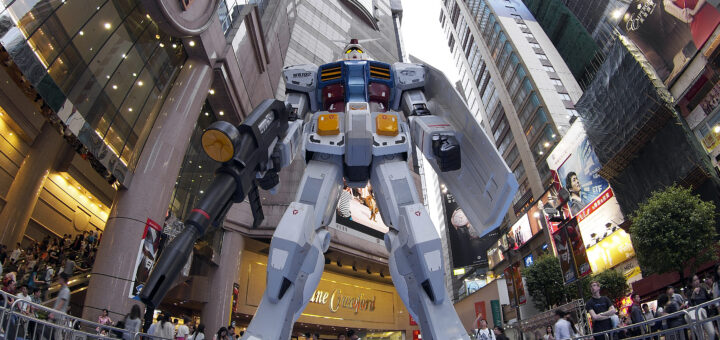 Life-size RX-78-2 Gundam statue from Mobile Suit Gundam, an iconic mecha anime robot