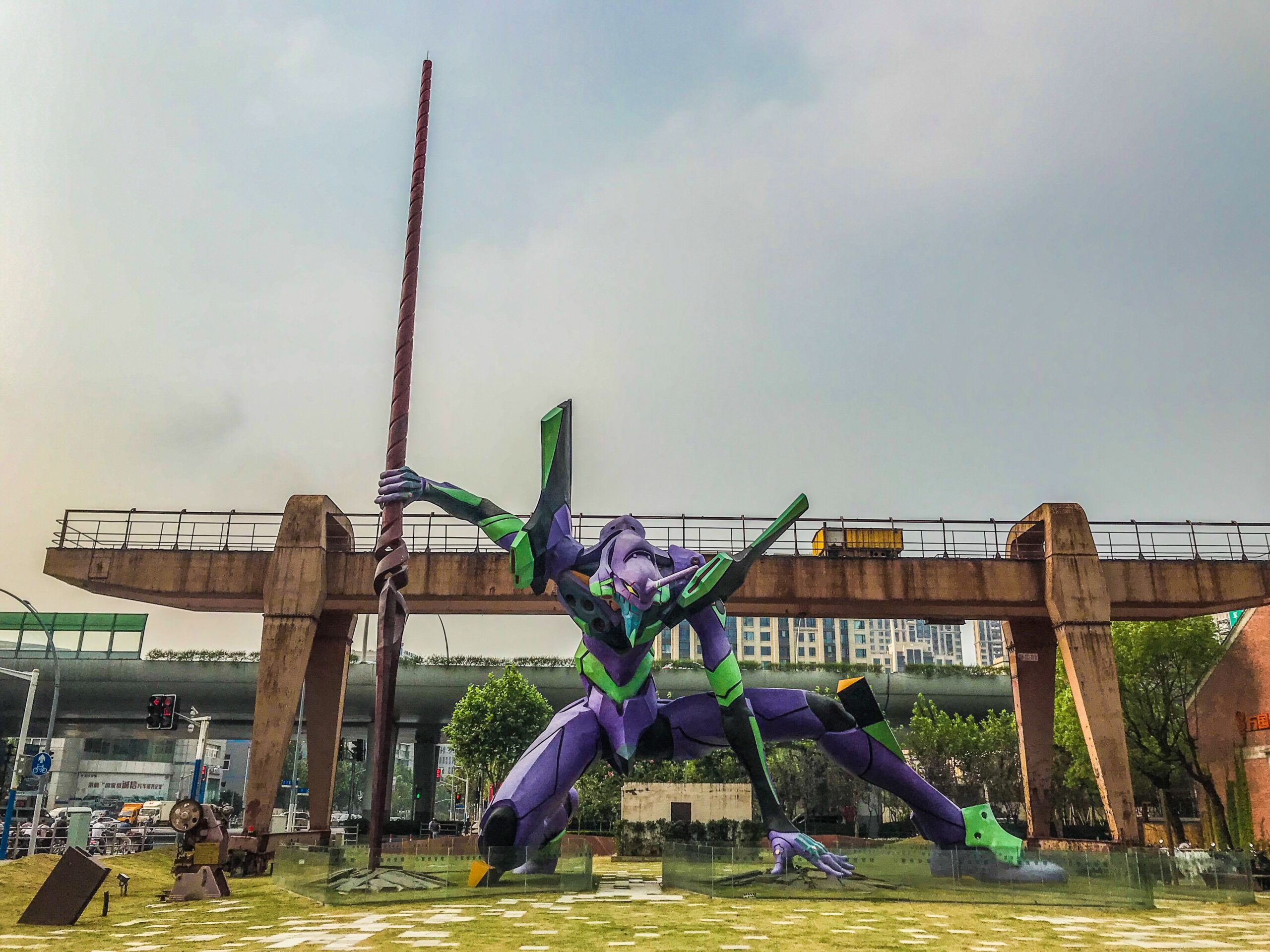 Life-size Evangelion Unit-01 statue from Neon Genesis Evangelion