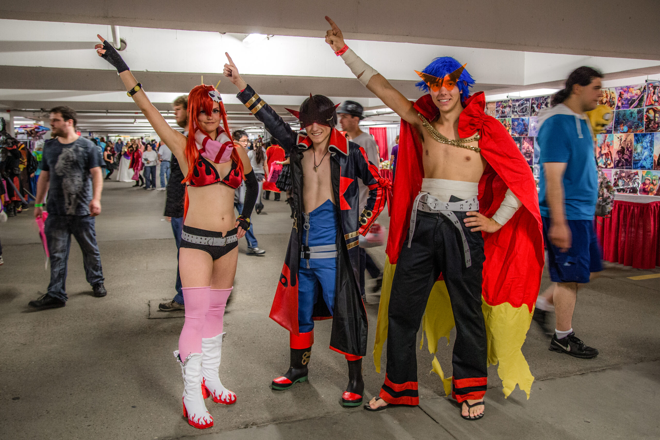 Kamina and Simon cosplay from Tengen Toppa Gurren Lagann