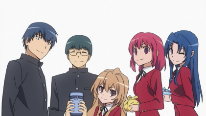 Ryuuji Takasu and Taiga Aisaka from Toradora the classic anime rom com
