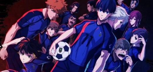 Blue Lock anime key visual with Yoichi Isagi and the Blue Lock strikers