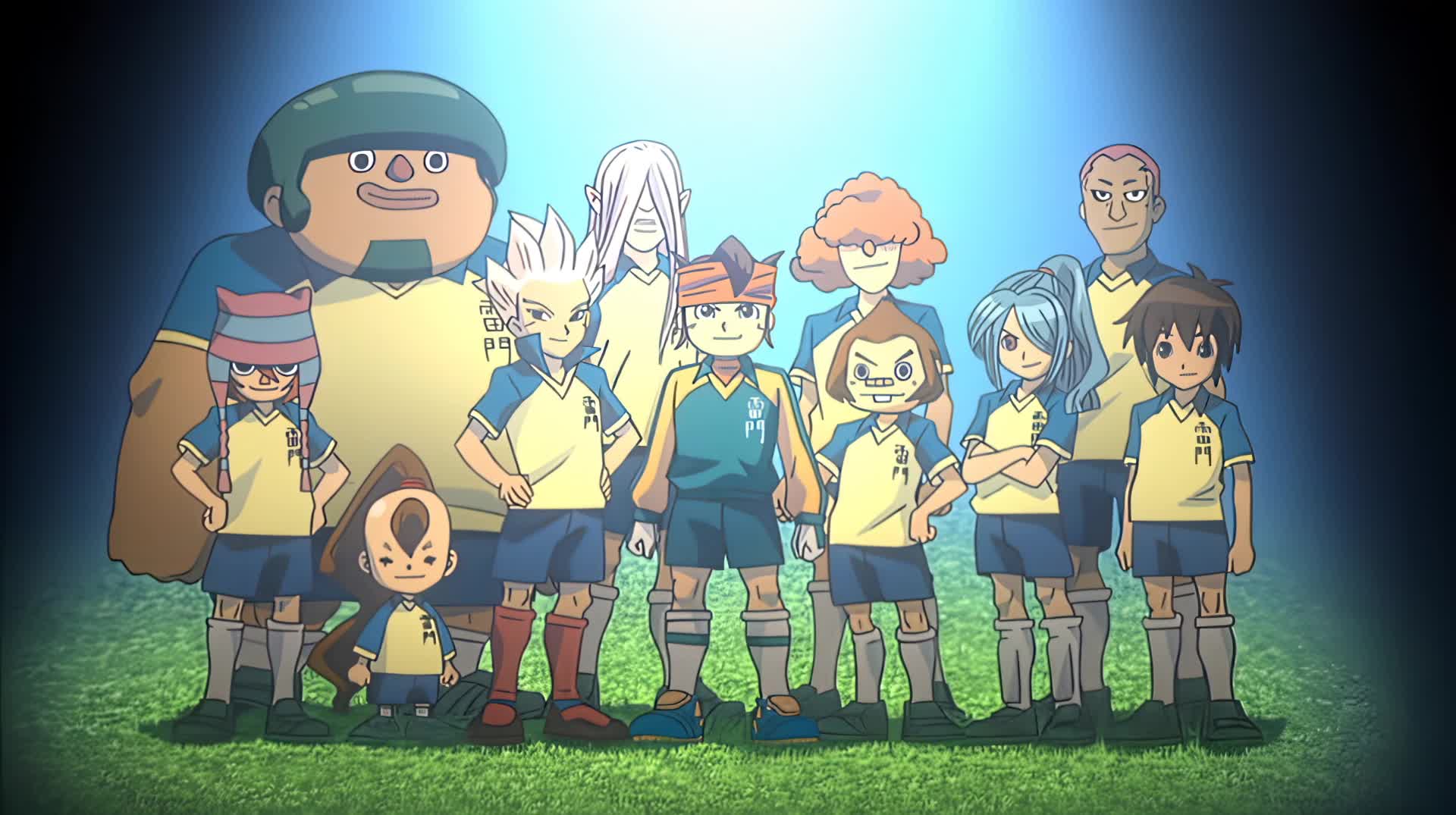 Mamoru Endou and the Raimon team in the Inazuma Eleven anime