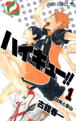 Haikyuu characters Shoyo Hinata and Tobio Kageyama in Karasuno High volleyball uniforms
