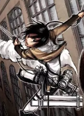 Mikasa Ackerman from Attack on Titan with her signature red scarf, one of the most beloved tomboys in anime