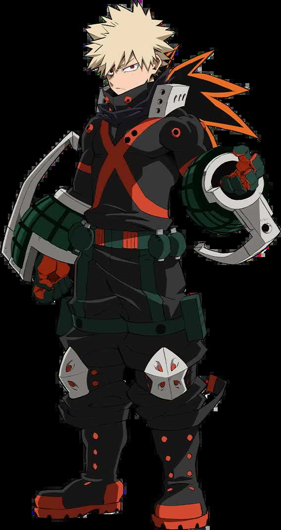 Katsuki Bakugo from My Hero Academia with his explosion quirk, a modern male tsundere