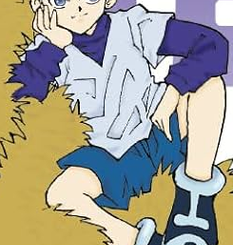 Killua Zoldyck with spiky white hair from Hunter x Hunter