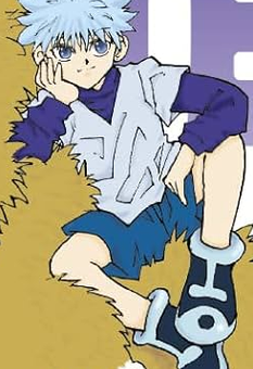Killua Zoldyck with spiky white hair from Hunter x Hunter