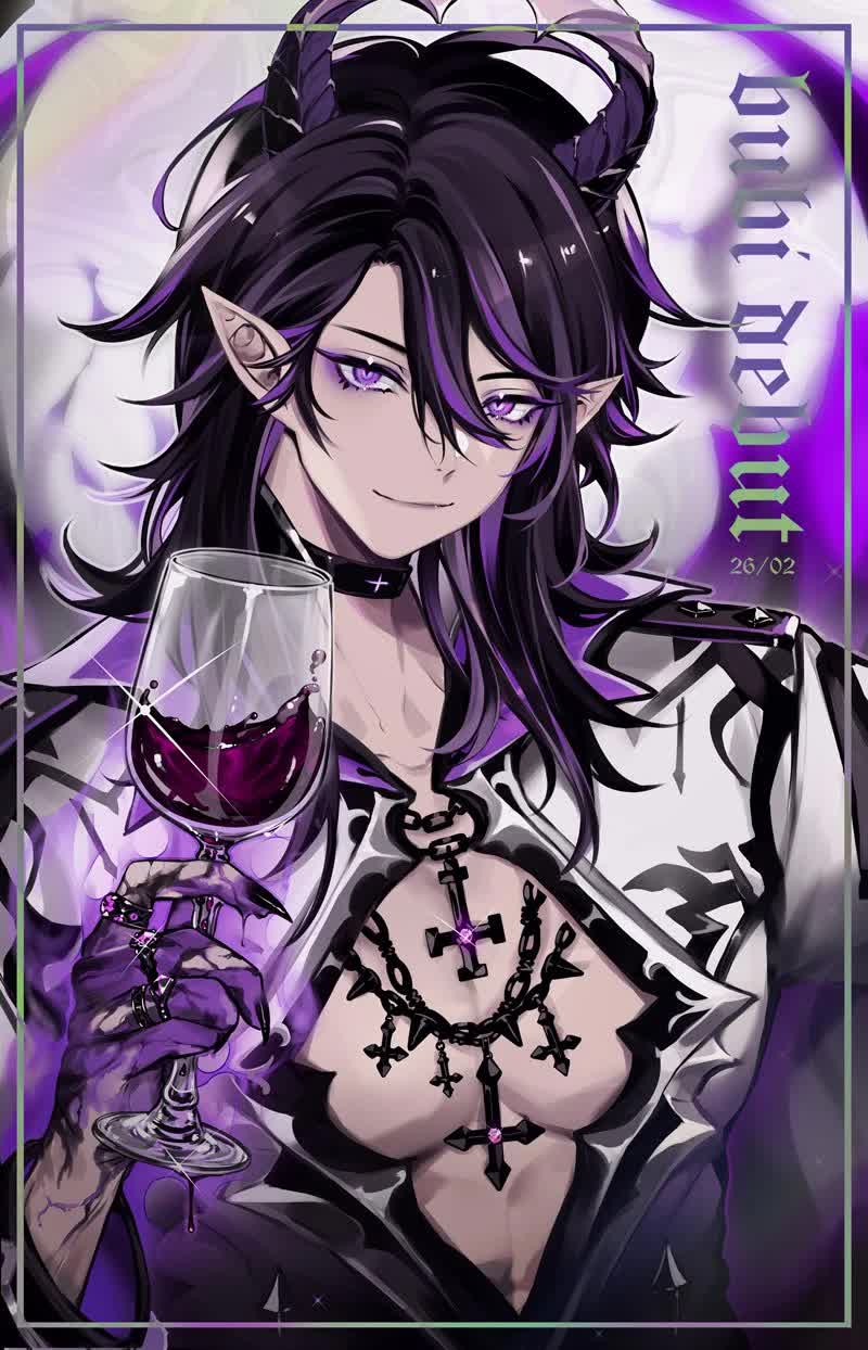 Bubi VTuber official archdemon character art, the three eyed demon familiar of Ironmouse
