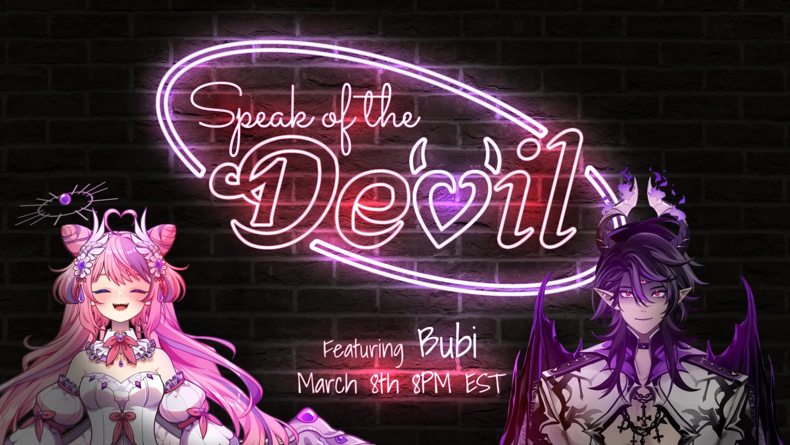 Bubi and Ironmouse together in Speak of the Devil promo art, the demon dad and chaotic gremlin duo