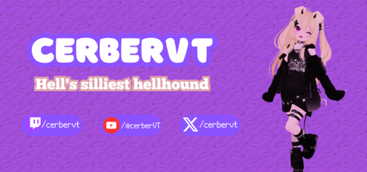 Cerber VTuber hellhound official model with blonde twintails and purple bone motifs