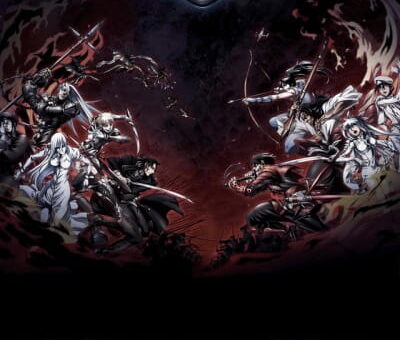 Drifters anime official key visual with both the Drifters and the Ends factions