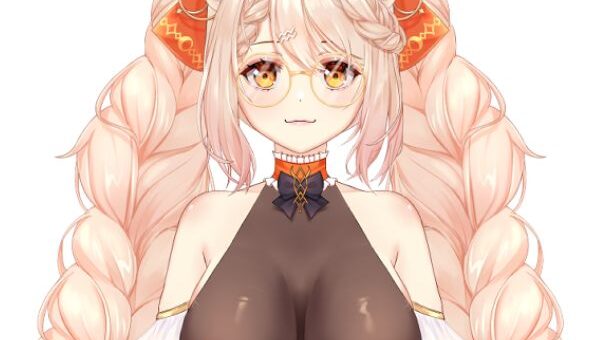 Ebiko VTuber shrimp cat 2D model with fluffy shrimp tail and gold eyes