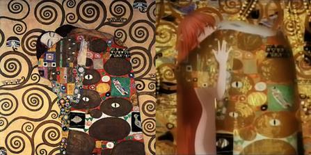 Elfen Lied opening sequence styled after Gustav Klimt paintings