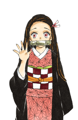 Nezuko Kamado from Demon Slayer whose name hides the kanji for bean