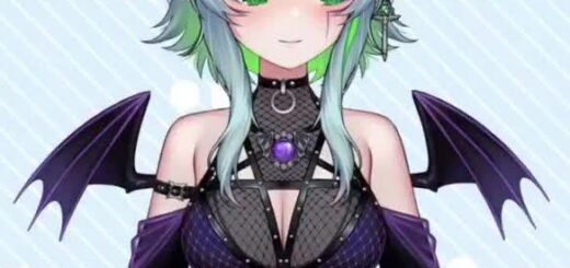 Froot VTuber Apricot the Lich official Live2D model with teal hair and green horns