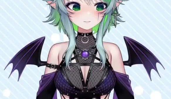 Froot VTuber Apricot the Lich official Live2D model with teal hair and green horns
