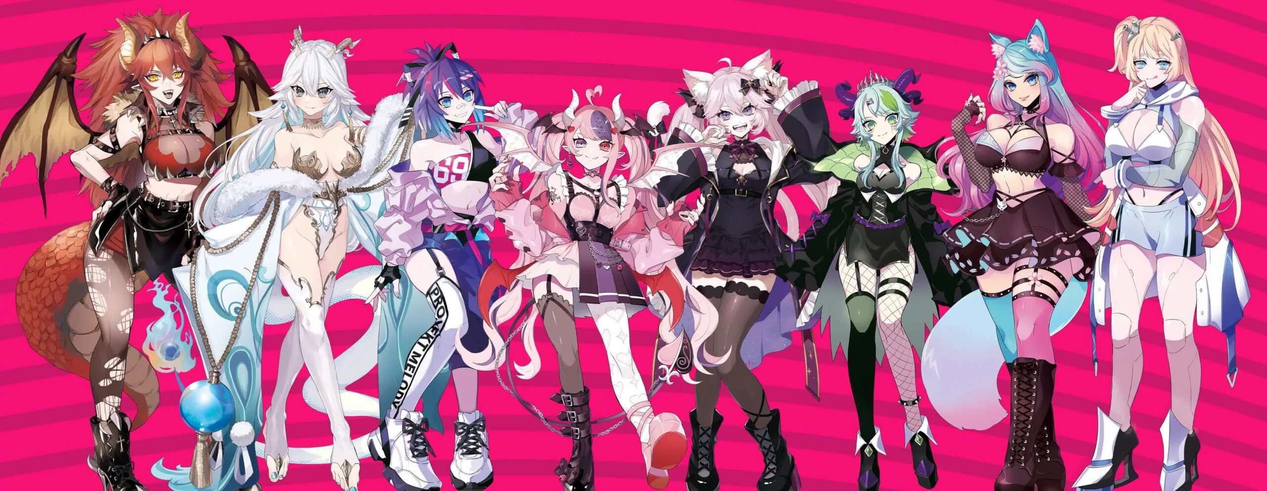 VShojo members lineup including Froot Ironmouse Nyanners Silvervale and Zentreya