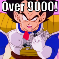 Vegeta crushing his scouter yelling It's Over 9000 in Dragon Ball Z