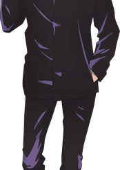 Satoru Gojo full body anime design with blindfold and Jujutsu High uniform