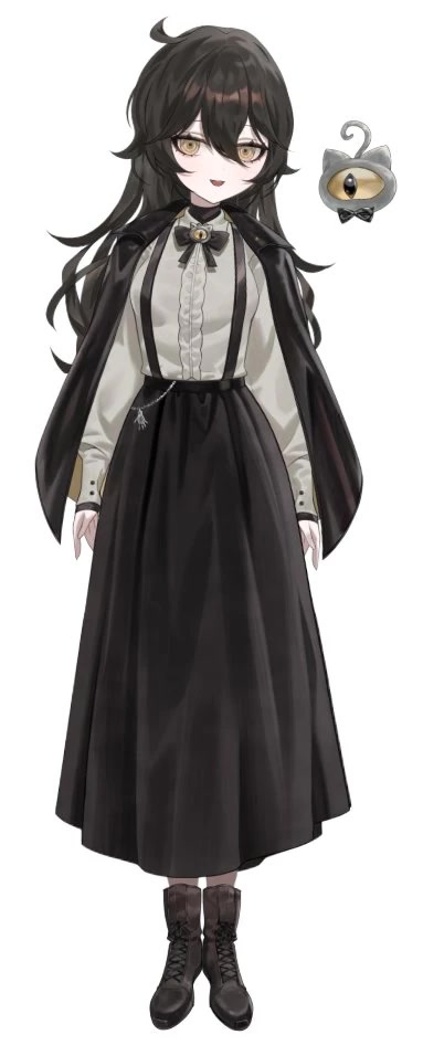 Grimmi VTuber model portrait, the ghostly avatar that fans see instead of a real IRL face.