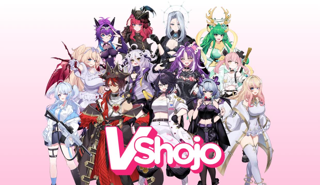 VShojo VTuber members group art including Ironmouse and Nyanners before the agency closure