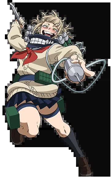 Himiko Toga in action wielding her knives in the My Hero Academia anime