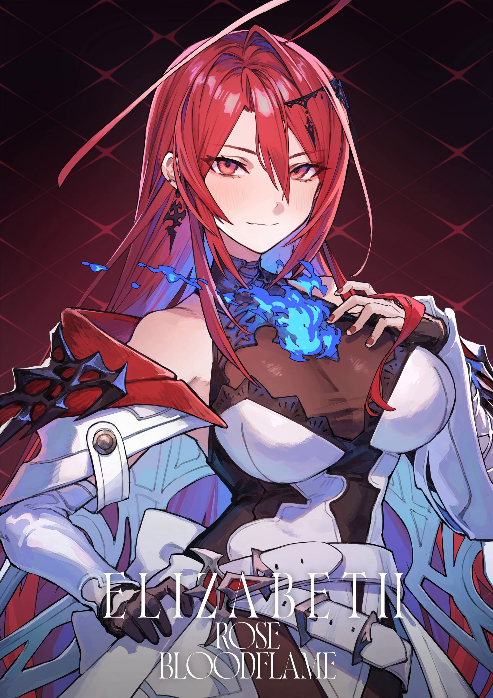 Elizabeth Rose Bloodflame official Hololive Justice model as the Scarlet Queen leader