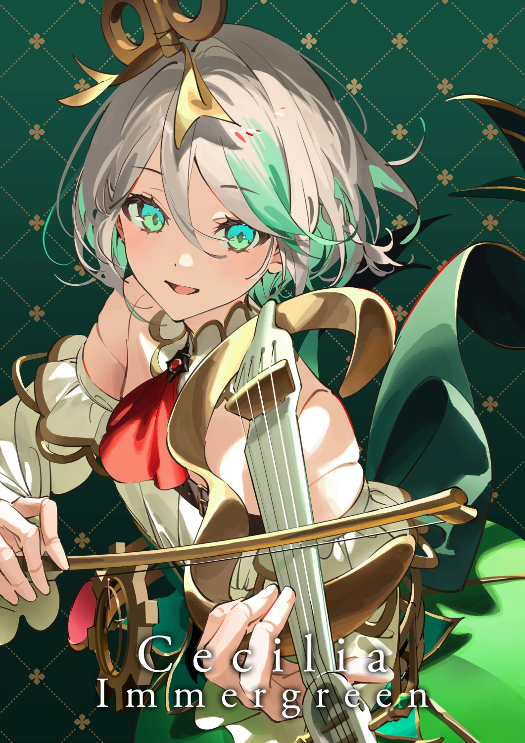 Cecilia Immergreen official Hololive Justice model, the ancient automaton cecilia vtuber who loves tea and potatoes