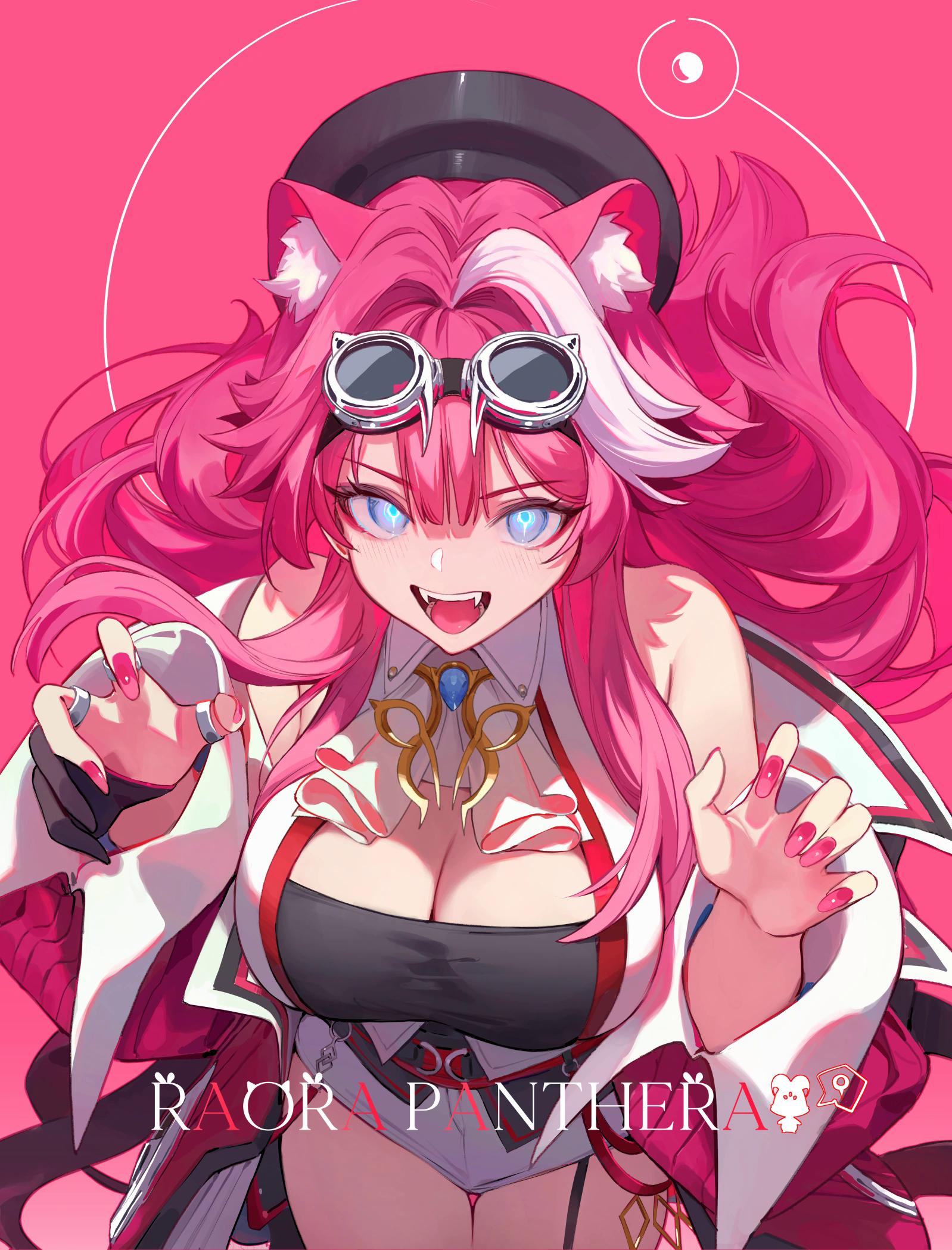 Raora Panthera official Hololive Justice character, the panther-themed raora vtuber artist known for god-tier drawing