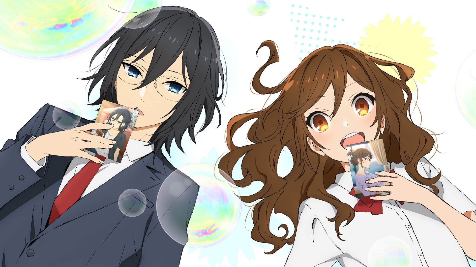 Hori and Miyamura together in a scene from the Horimiya anime
