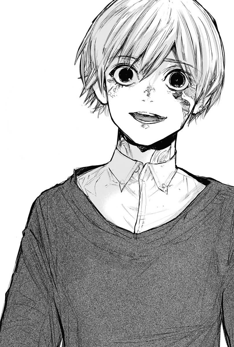 Ken Kaneki from Tokyo Ghoul with white hair after his transformation, one of the most attractive anime men