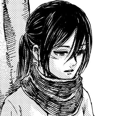 Mikasa Ackerman with her red scarf from Attack on Titan