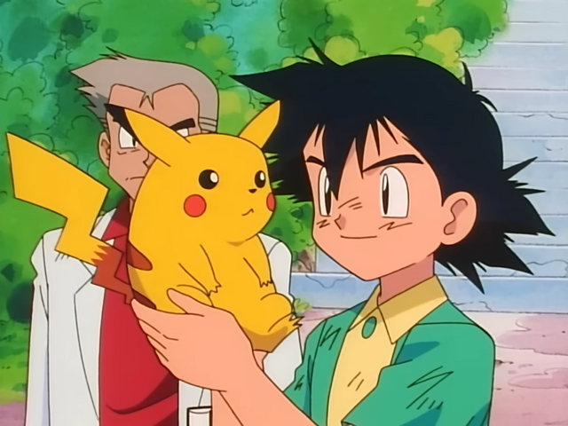 Screenshot from the first 1997 Pokemon anime episode Pokemon I Choose You