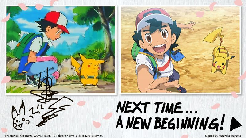 Ash Ketchum final farewell artwork from the 2023 Pokemon anime finale