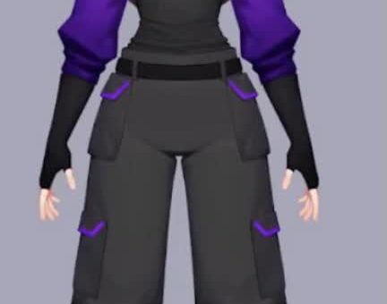 Jaiden Animations VTuber Live2D model with side ponytail and purple eyes