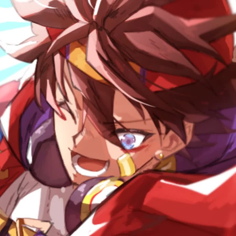 Sun Kenji VTuber 2D Live2D model with spiky brown hair and blue eyes