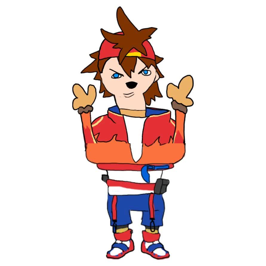 Sun Kenji VTuber full body character design art